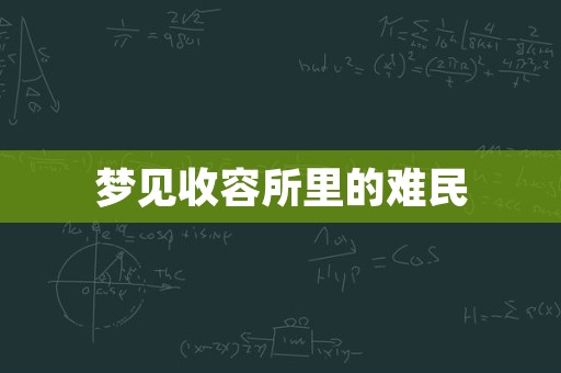 梦见收容所里的难民