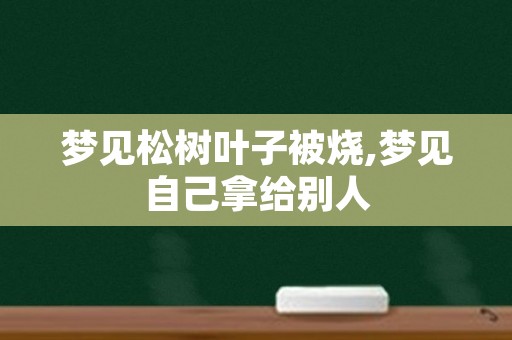 梦见松树叶子被烧,梦见自己拿给别人