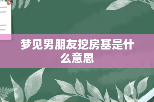 梦见男朋友挖房基是什么意思