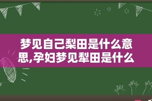 梦见自己梨田是什么意思,孕妇梦见犁田是什么意思