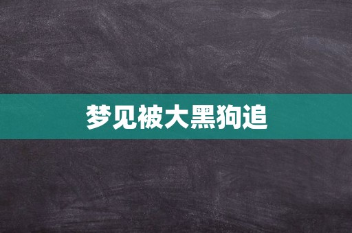 梦见被大黑狗追