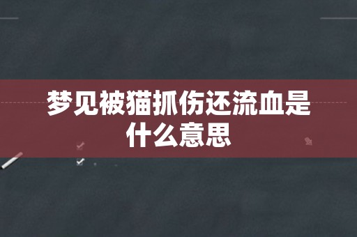 梦见被猫抓伤还流血是什么意思