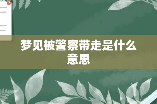 梦见被警察带走是什么意思