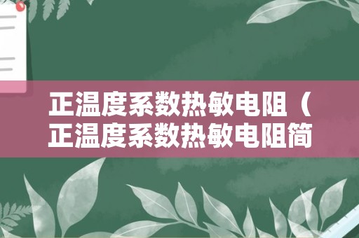 正温度系数热敏电阻（正温度系数热敏电阻简称）