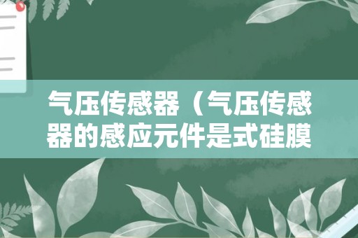 气压传感器（气压传感器的感应元件是式硅膜盒）