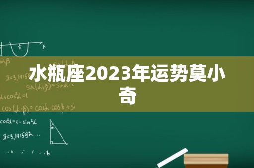 水瓶座2023年运势莫小奇