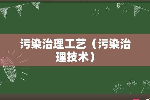 污染治理工艺（污染治理技术）