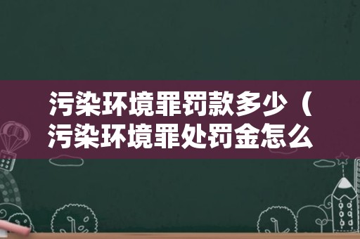 污染环境罪罚款多少（污染环境罪处罚金怎么算）