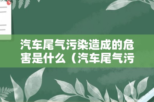 汽车尾气污染造成的危害是什么（汽车尾气污染造成的危害是什么意思）