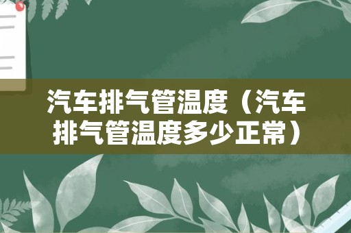 汽车排气管温度（汽车排气管温度多少正常）