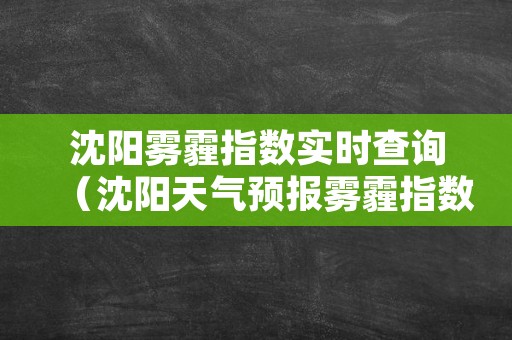 沈阳雾霾指数实时查询（沈阳天气预报雾霾指数）