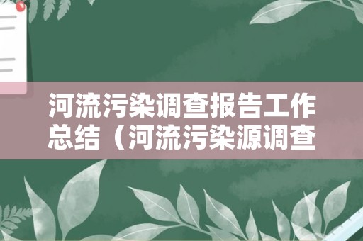 河流污染调查报告工作总结（河流污染源调查报告）