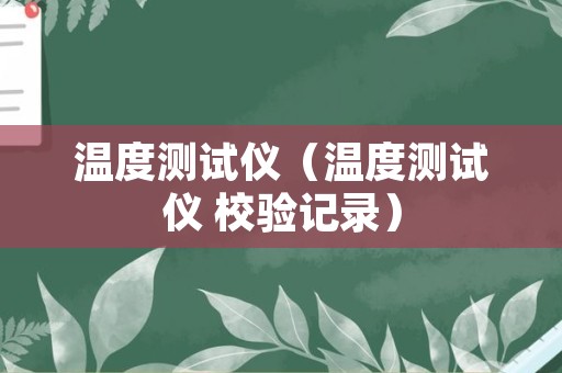 温度测试仪（温度测试仪 校验记录）