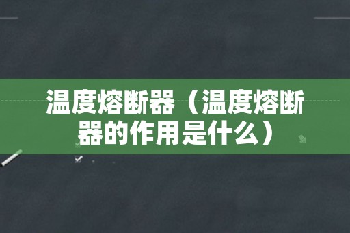 温度熔断器（温度熔断器的作用是什么）