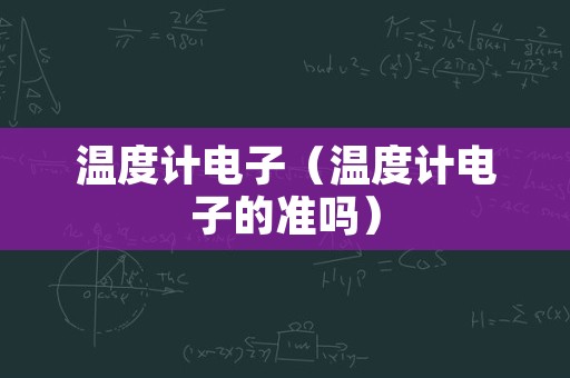 温度计电子（温度计电子的准吗）