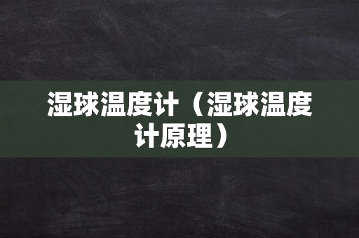 湿球温度计（湿球温度计原理）