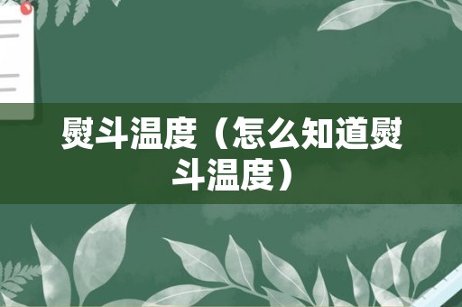 熨斗温度（怎么知道熨斗温度）