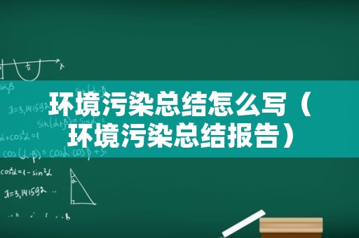 环境污染总结怎么写（环境污染总结报告）