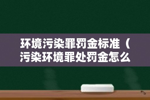 环境污染罪罚金标准（污染环境罪处罚金怎么算）