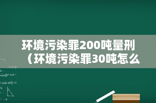 环境污染罪200吨量刑（环境污染罪30吨怎么判）