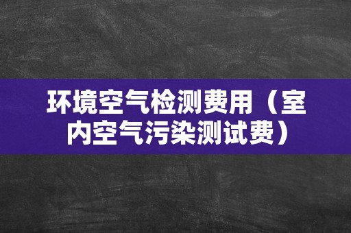 环境空气检测费用（室内空气污染测试费）