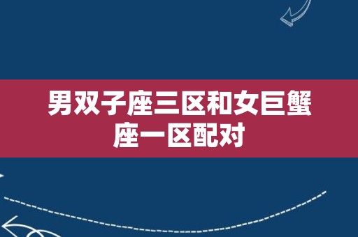 男双子座三区和女巨蟹座一区配对