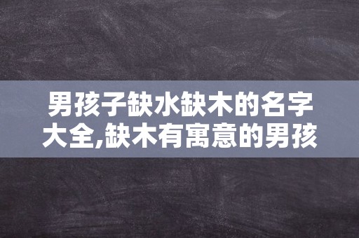 男孩子缺水缺木的名字大全,缺木有寓意的男孩名字