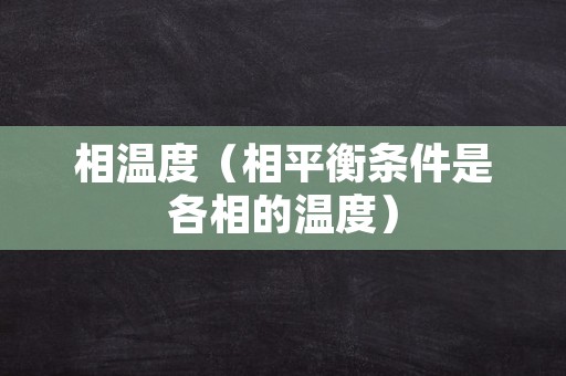 相温度（相平衡条件是各相的温度）