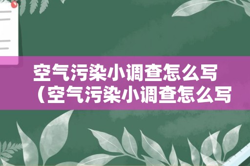 空气污染小调查怎么写（空气污染小调查怎么写作文）