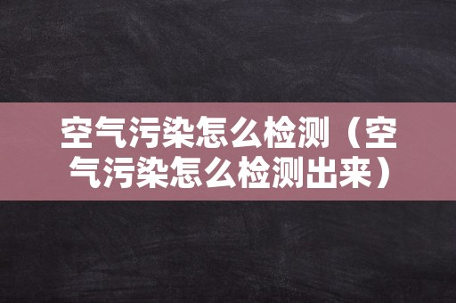 空气污染怎么检测（空气污染怎么检测出来）