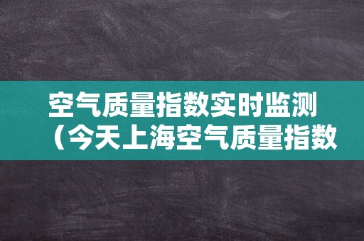 空气质量指数实时监测（今天上海空气质量指数实时监测）