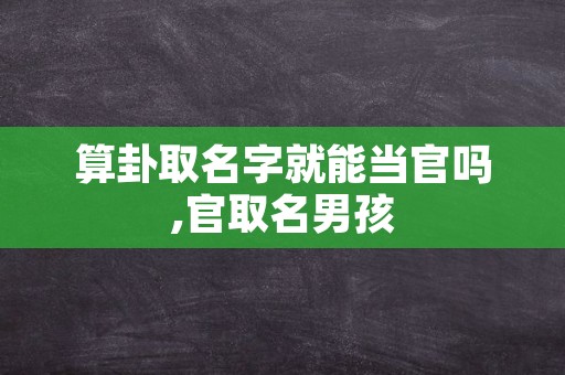 算卦取名字就能当官吗,官取名男孩