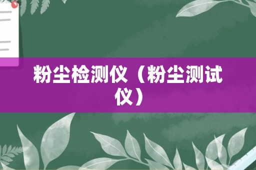 粉尘检测仪（粉尘测试仪）