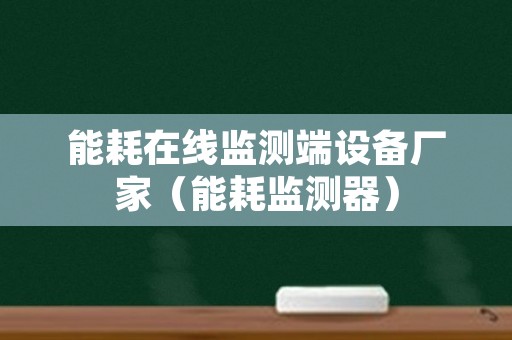 能耗在线监测端设备厂家（能耗监测器）