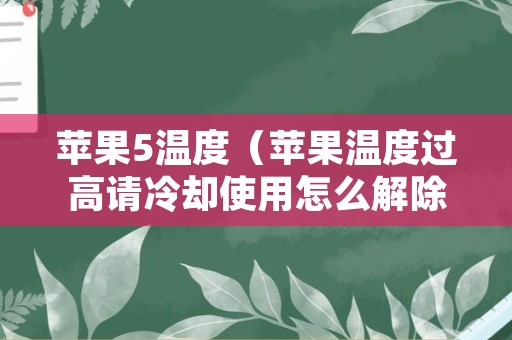 苹果5温度（苹果温度过高请冷却使用怎么解除）