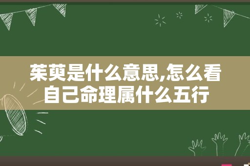 茱萸是什么意思,怎么看自己命理属什么五行