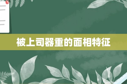 被上司器重的面相特征