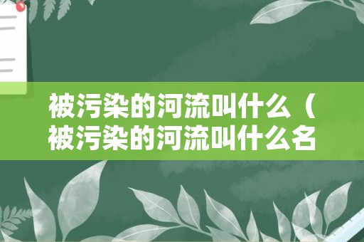 被污染的河流叫什么（被污染的河流叫什么名字来着）