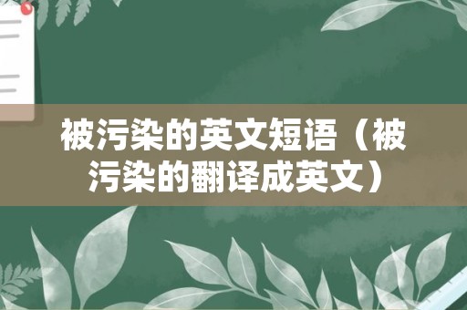 被污染的英文短语（被污染的翻译成英文）