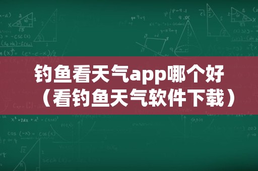 钓鱼看天气app哪个好（看钓鱼天气软件下载）