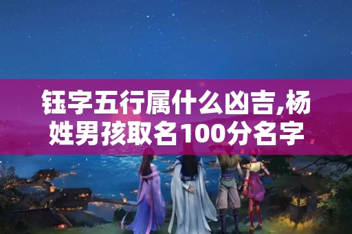 钰字五行属什么凶吉,杨姓男孩取名100分名字