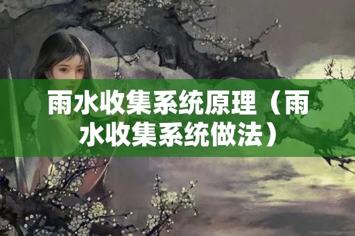 雨水收集系统原理（雨水收集系统做法）