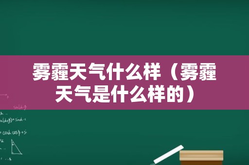 雾霾天气什么样（雾霾天气是什么样的）