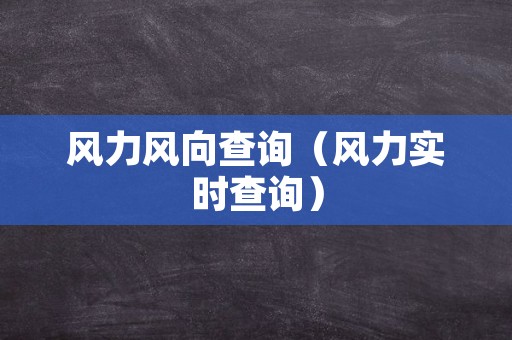 风力风向查询（风力实时查询）