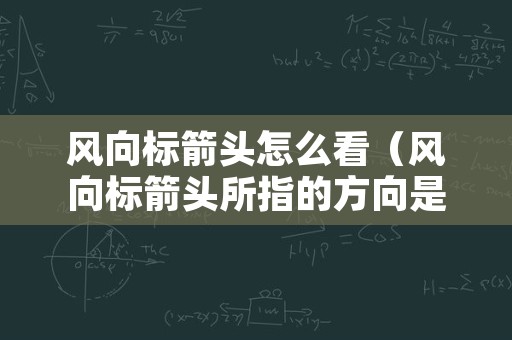 风向标箭头怎么看（风向标箭头所指的方向是风向吗）