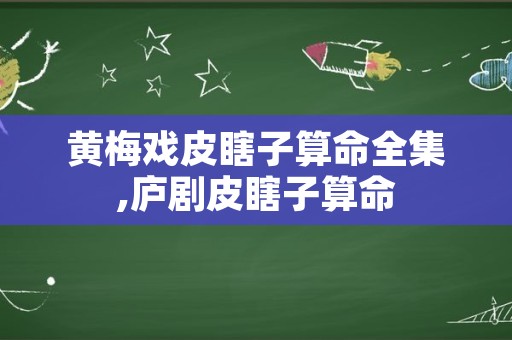 黄梅戏皮瞎子算命全集,庐剧皮瞎子算命