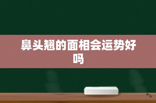 鼻头翘的面相会运势好吗