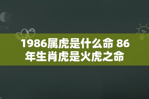 1986属虎是什么命 86年生肖虎是火虎之命