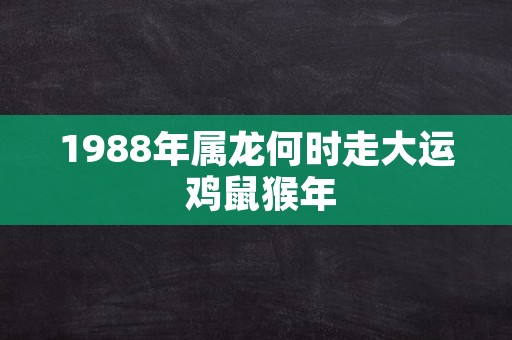 1988年属龙何时走大运 鸡鼠猴年