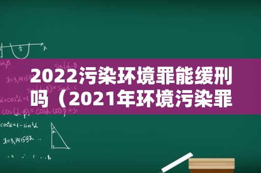 2022污染环境罪能缓刑吗（2021年环境污染罪能判缓刑吗）